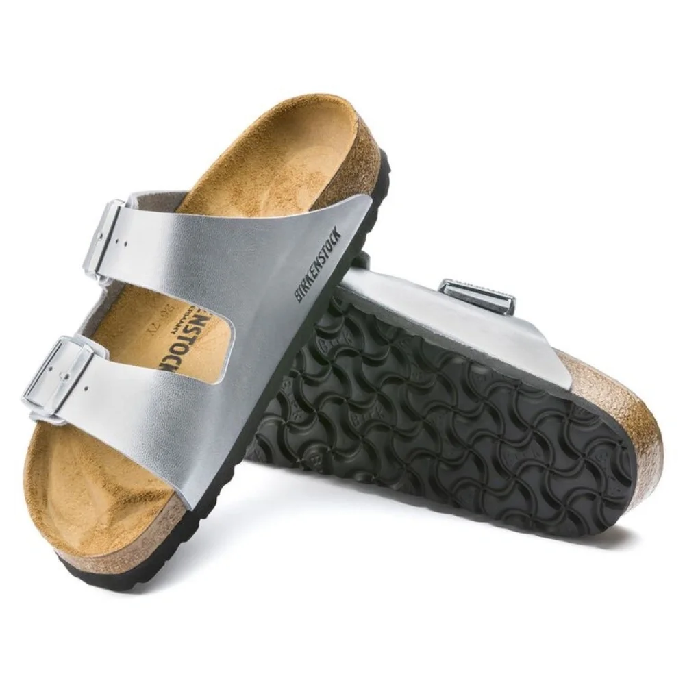 Birkenstock Arizona Silver Birko Flor